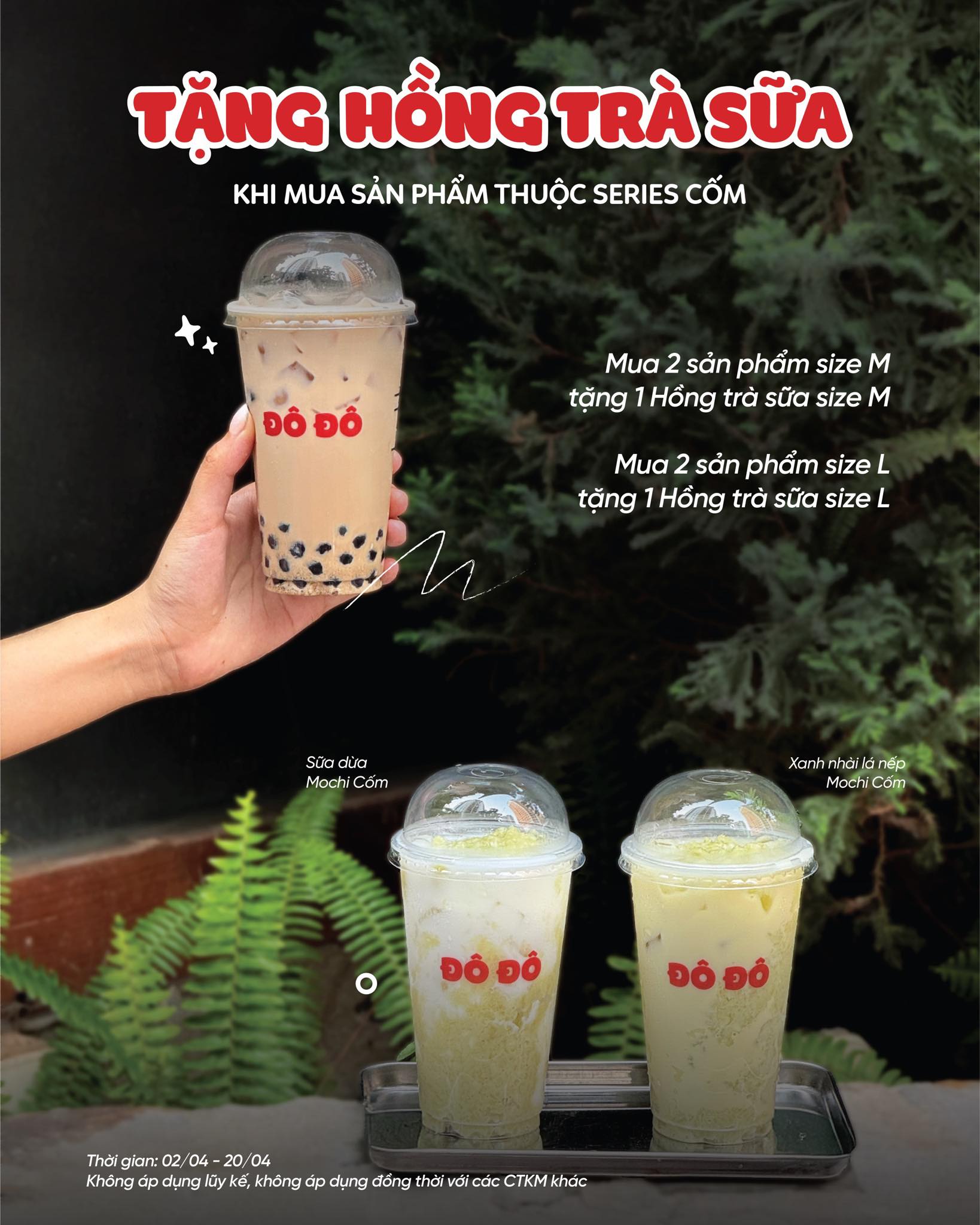 MUA 2 TẶNG 1 – MUA 2 LY THUỘC SERIES CỐM NHẬN THÊM 1 LY HỒNG TRÀ SỮA